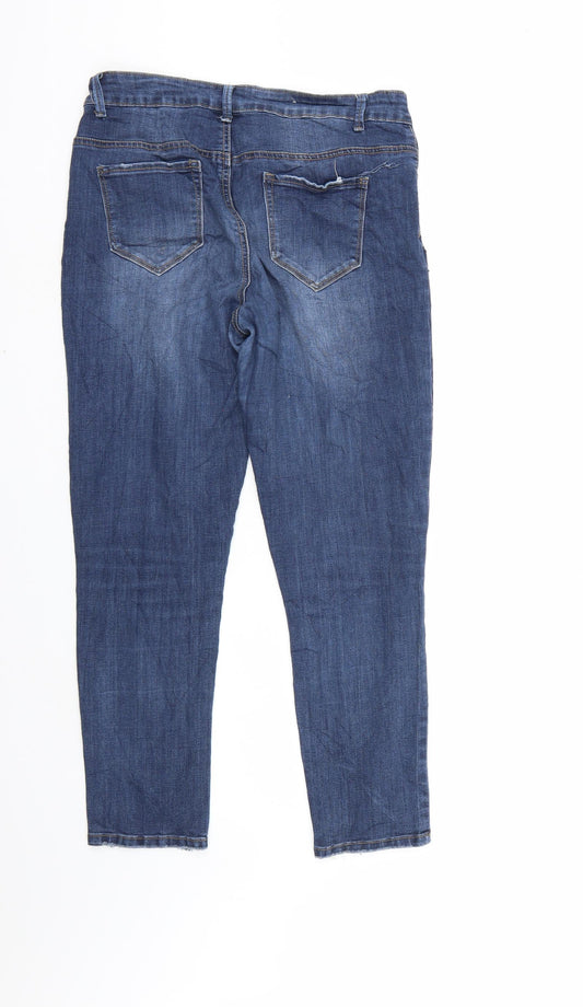 Preworn Womens Blue Denim Straight Jeans Size 36 in L26 in