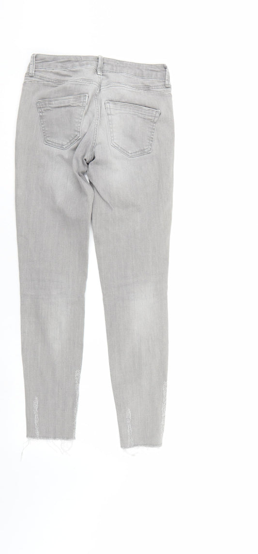 Denim & Co. Womens Grey Denim Skinny Jeans Size 4 L25 in