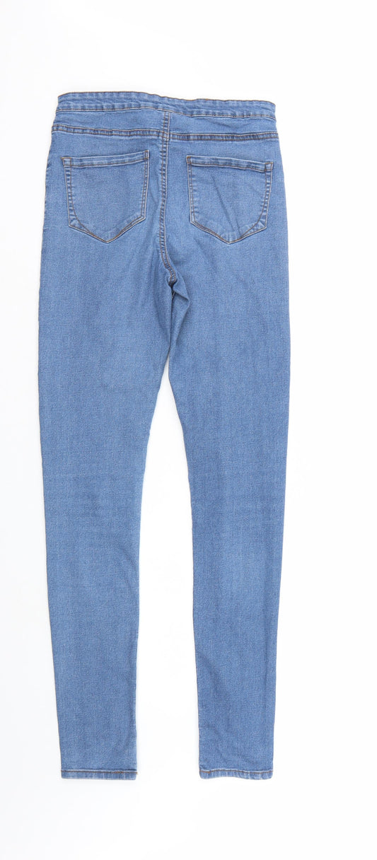 Denim & Co. Womens Blue Denim Straight Jeans Size 12 L31 in