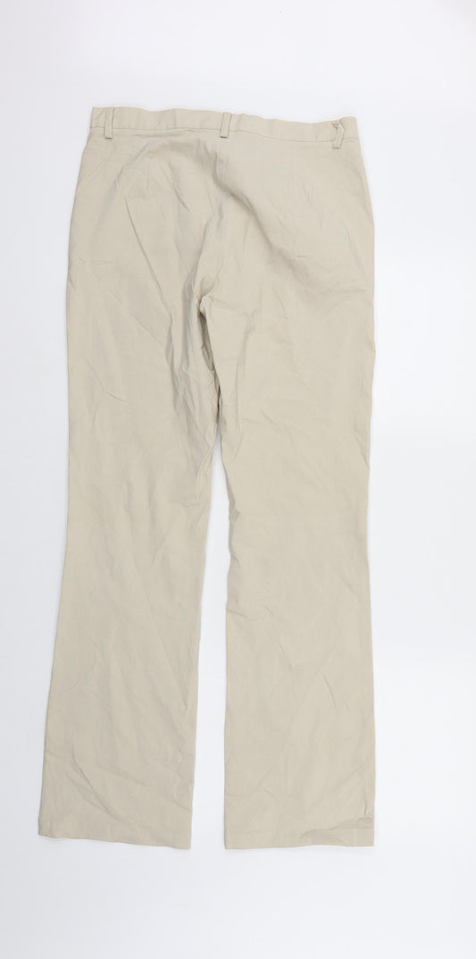EXLINDEXLIND Womens Ivory Trousers Size 14 L30 in