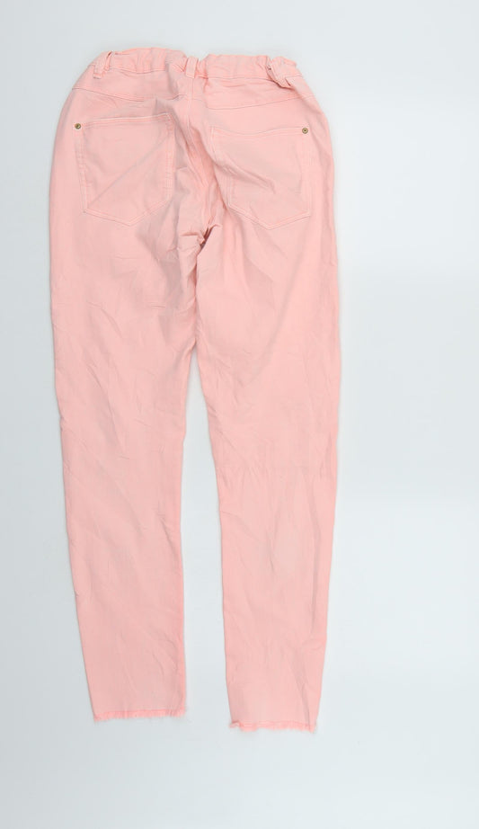 Kappahi Womens Pink Denim Straight Jeans Size 26 in L28 in - Elastic Waist