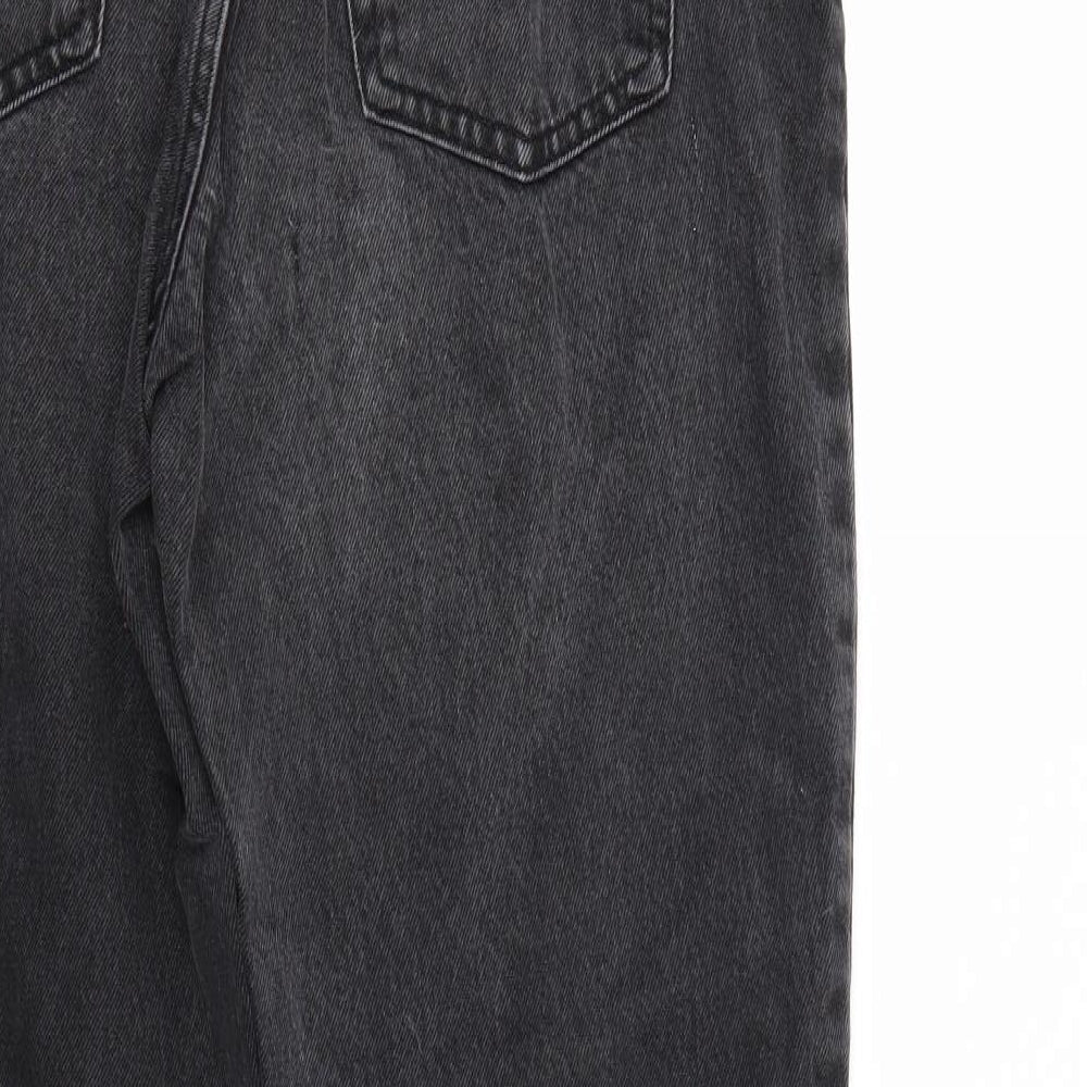 Top Shop Mens Black Denim Straight Jeans L32 in