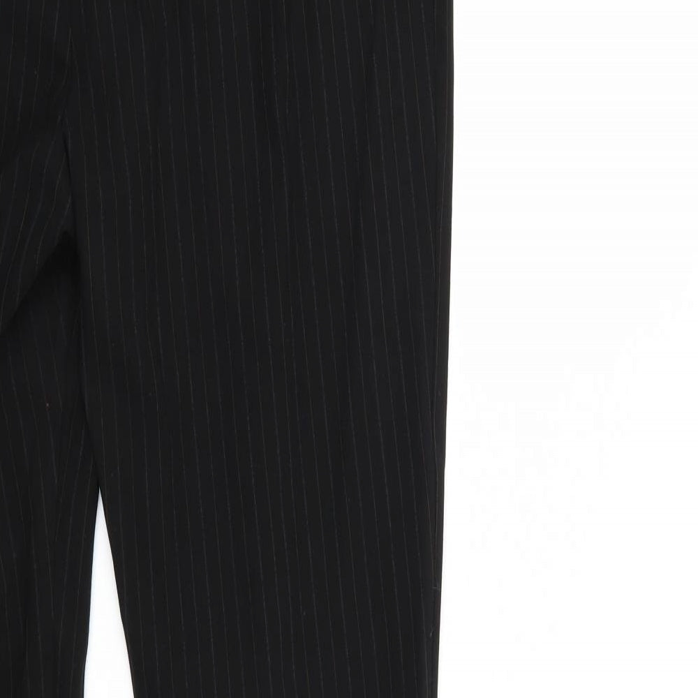 Marks & Spencer` Womens Black Striped Trousers Size 18 L26 in