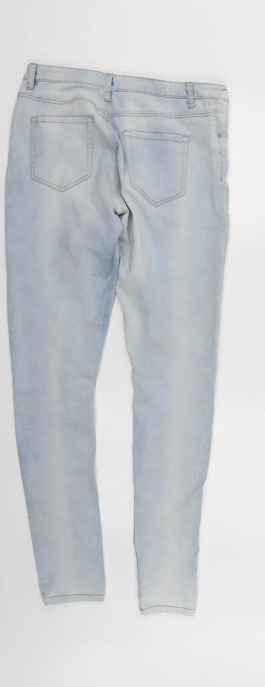 Denim & Co. Womens Blue Denim Straight Jeans Size 14 L30 in