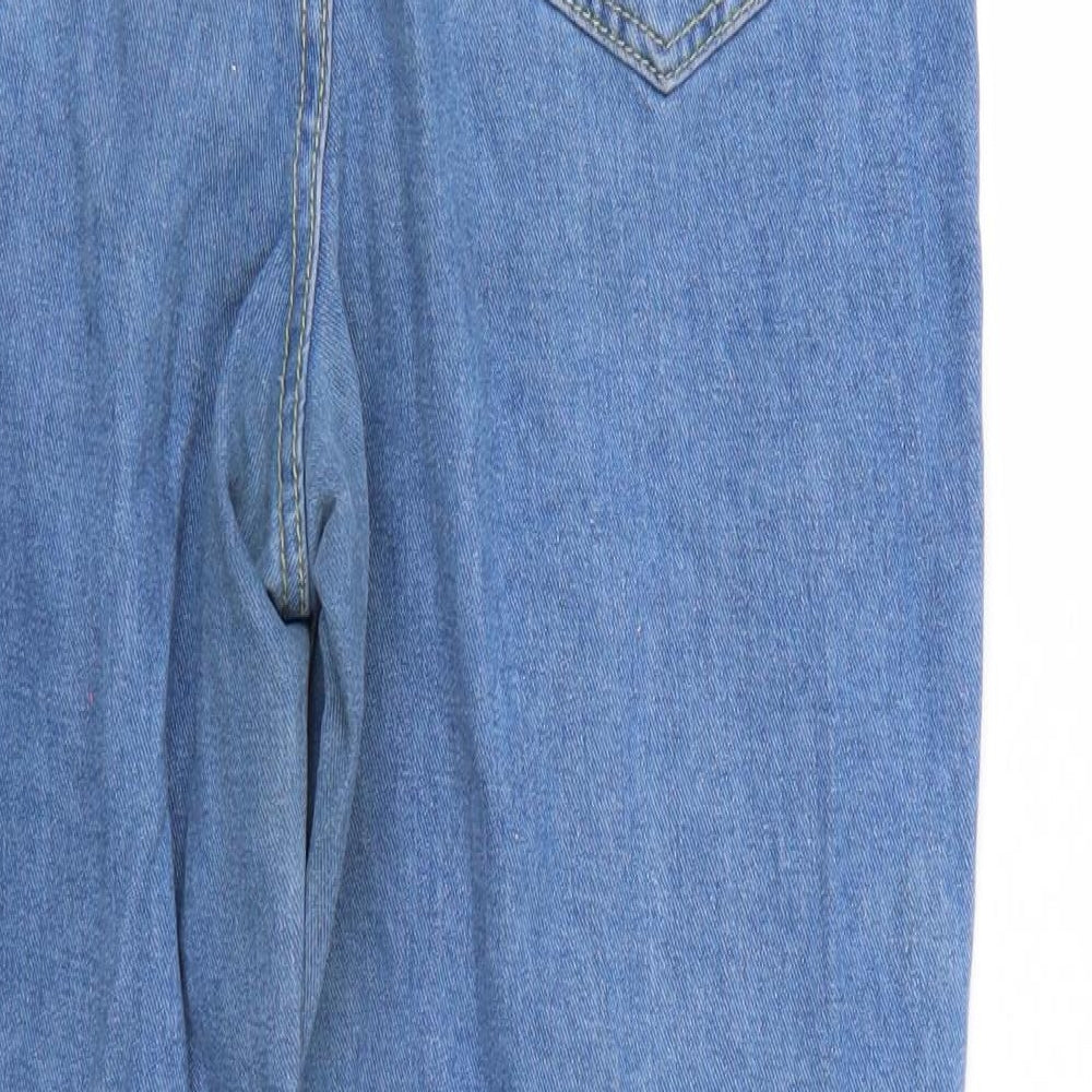 Boohoo Womens Blue Denim Straight Jeans Size 14 L26 in
