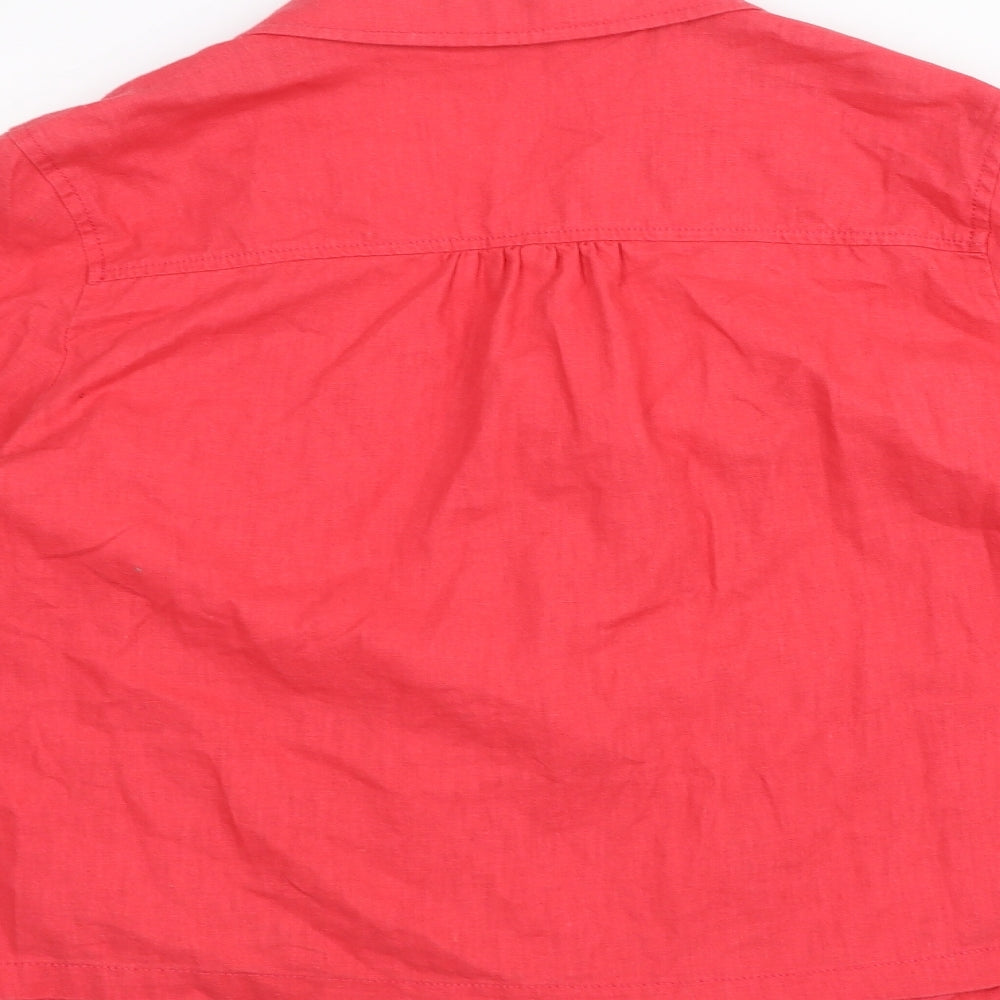 Brand and care label for Marks & Spencer women’s red jacket, size UK 20