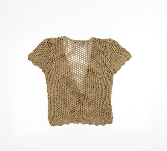 George Womens Brown Knit Jacket Size 10