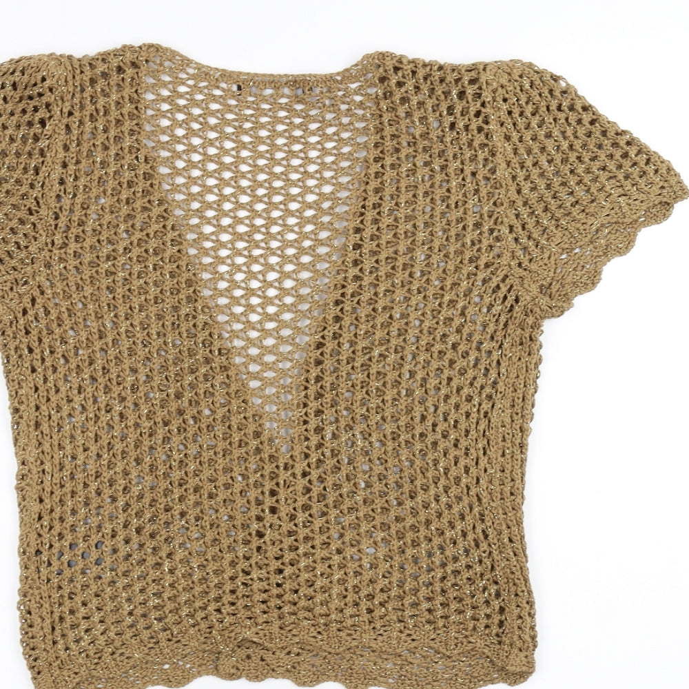 Brand and care label for George women’s brown knit jacket, size UK 10