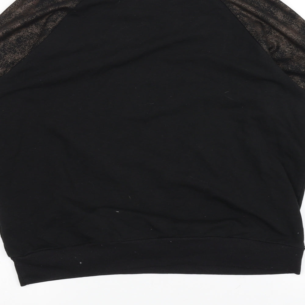 Brand and care label for Nude Lucy women’s black jumper, size S