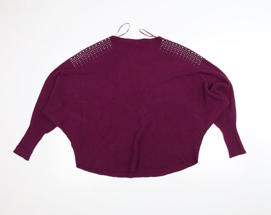 QED London Womens Purple Pullover Jumper Size M
