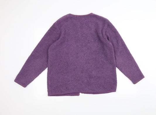 Poppy Womens Purple Knit Jacket Size 16
