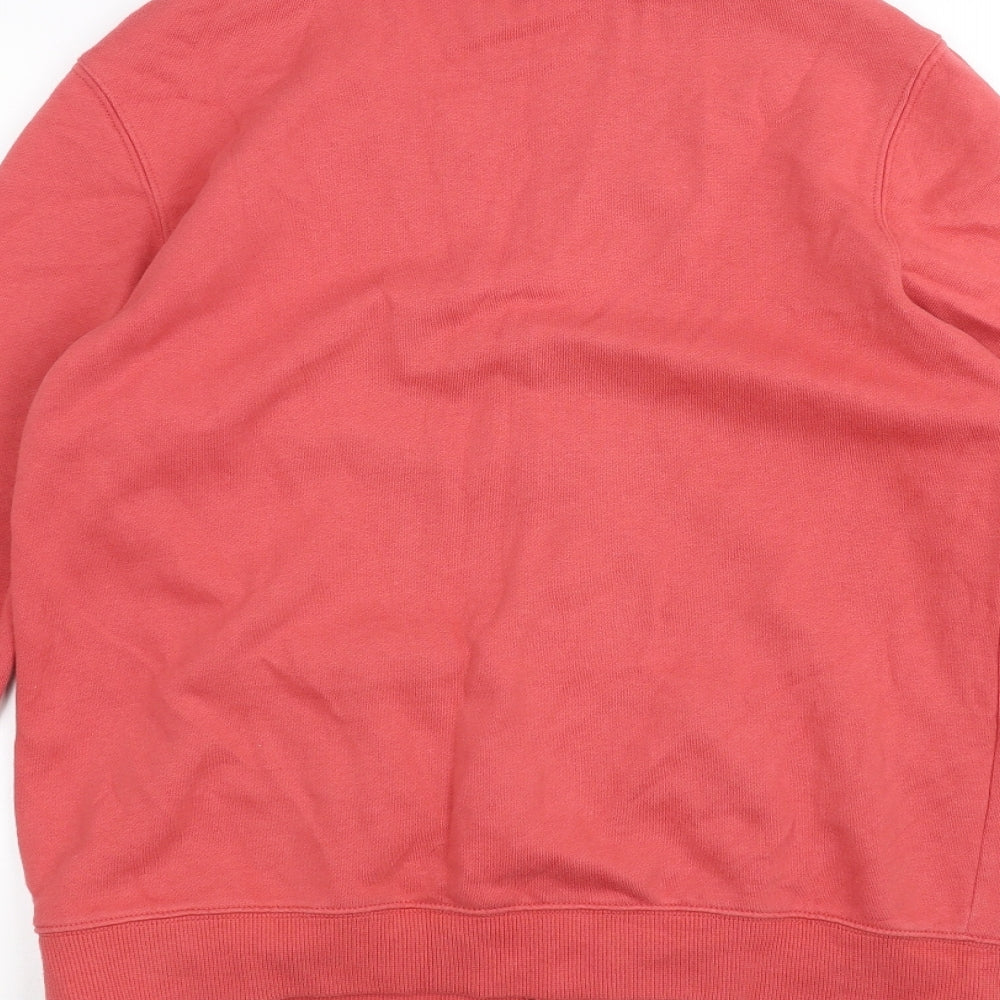 Brand and care label for Cotton Traders men’s red jacket, size S