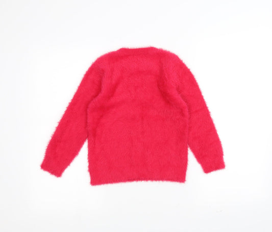 I love girl wear Girls Pink Pullover Jumper Size 7 Years