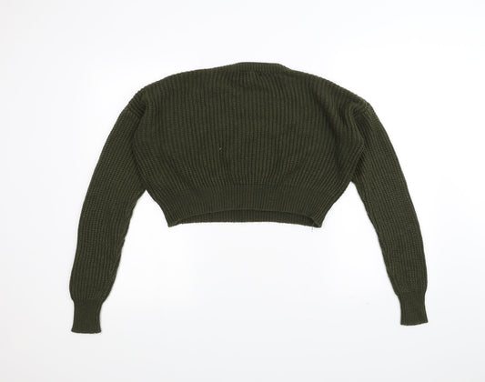 New Look Girls Green Knit Pullover Jumper Size 14-15 Years