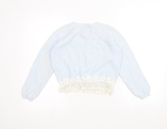 Y.D Girls Blue Knit Pullover Jumper Size 12-13 Years