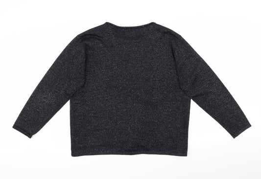 Preworn Womens Black Pullover Jumper Size XL - Sequin Detail