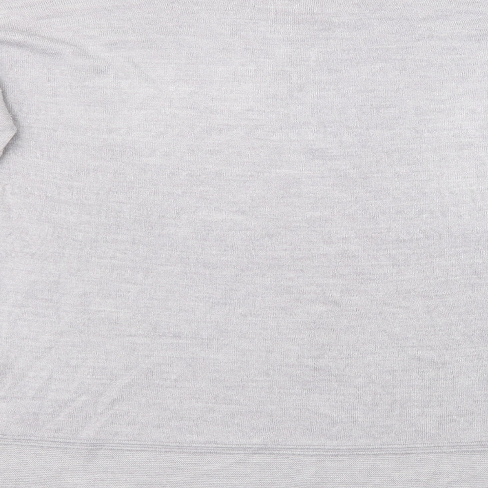 Brand and care label for Vida Vi women’s grey jumper, size L