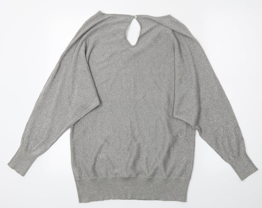 Encuentro Womens Silver Basic Blouse Size M