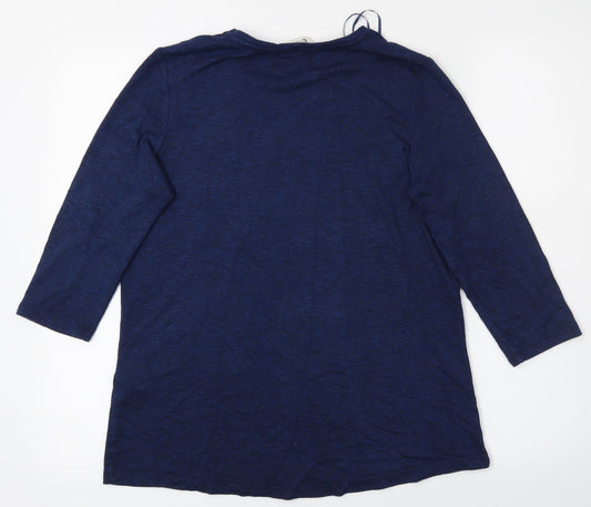 Tu Woman Womens Blue Basic T-Shirt Size 8 - Butterflies