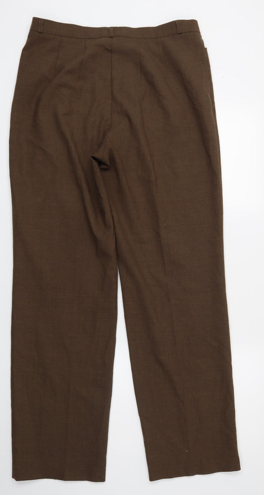 Share Womens Brown Dress Pants Trousers Size 14 L26 in