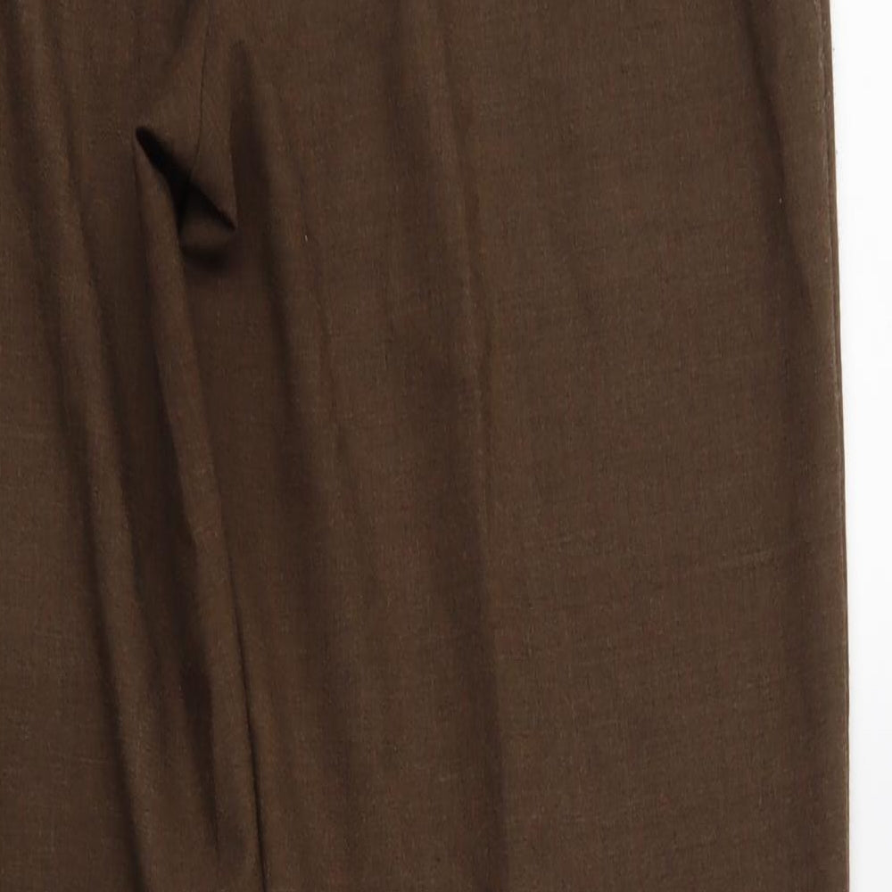 Brand and care label for Share women’s brown dress pants trousers, size UK 14, 26-inch leg