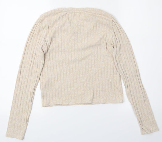Astradivarius Womens Beige Pullover Jumper Size S - Croppede