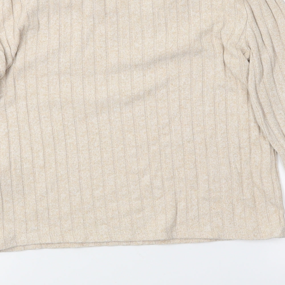Astradivarius Womens Beige Pullover Jumper Size S - Croppede