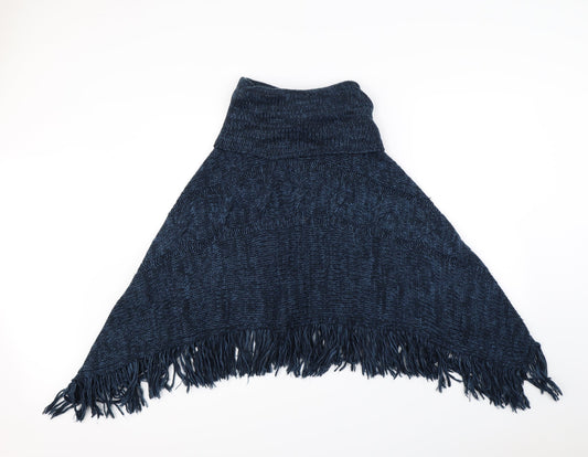 Preworn Womens Blue Jacket Poncho One Size