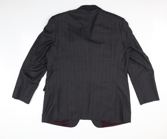 m&s Mens Black Plaid Jacket Blazer Size XL - Shoulder Pads