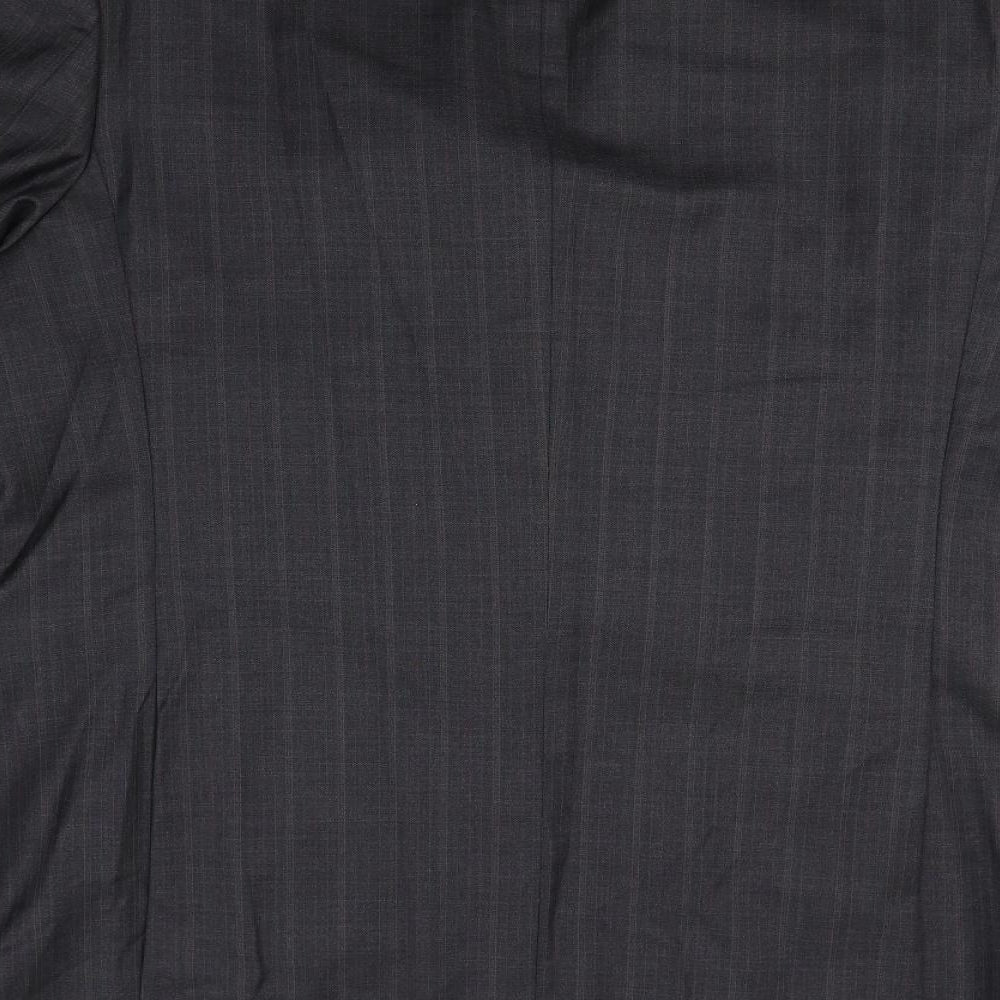 m&s Mens Black Plaid Jacket Blazer Size XL - Shoulder Pads