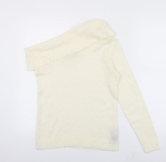 VILA Womens White Pullover Jumper Size S