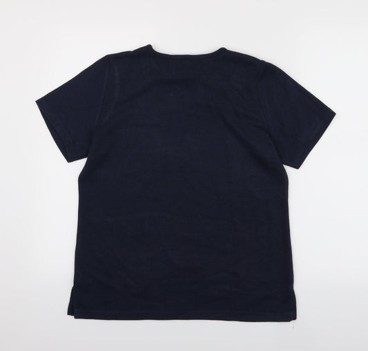 SM CASUAL Womens Blue Pullover Jumper Size S