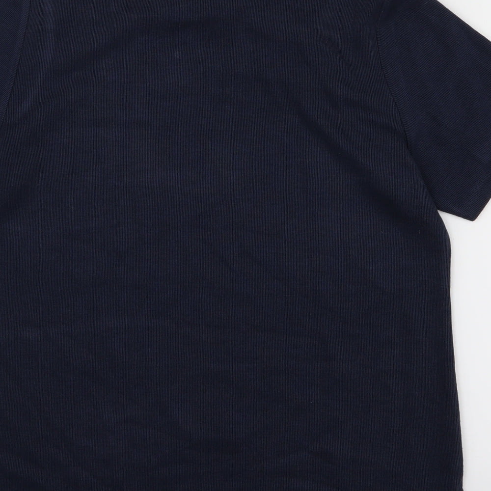 Brand and care label for SM CASUAL women’s blue jumper, size S