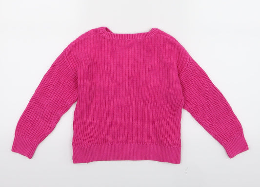 i love girlswear Girls Pink Pullover Jumper Size 6 Years
