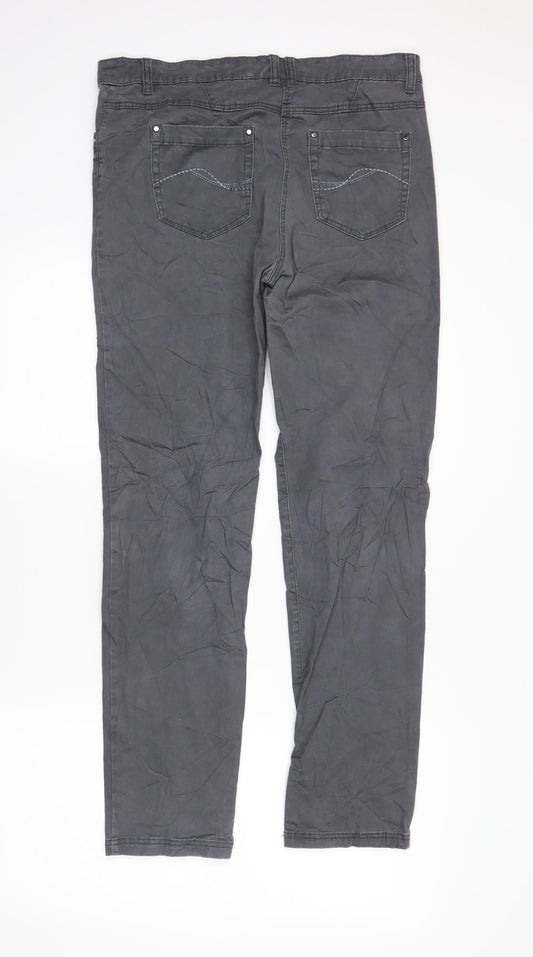 CANDA Womens Grey Skinny Jeans Size 10 L31 in