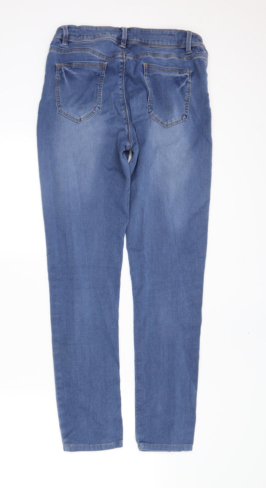 Preworn Womens Blue Denim Skinny Jeans Size 12 L29 in