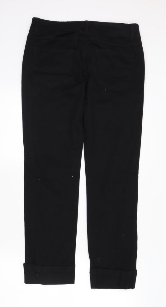 Dorothy Perkins Womens Black Denim Straight Jeans Size 10 L28 in