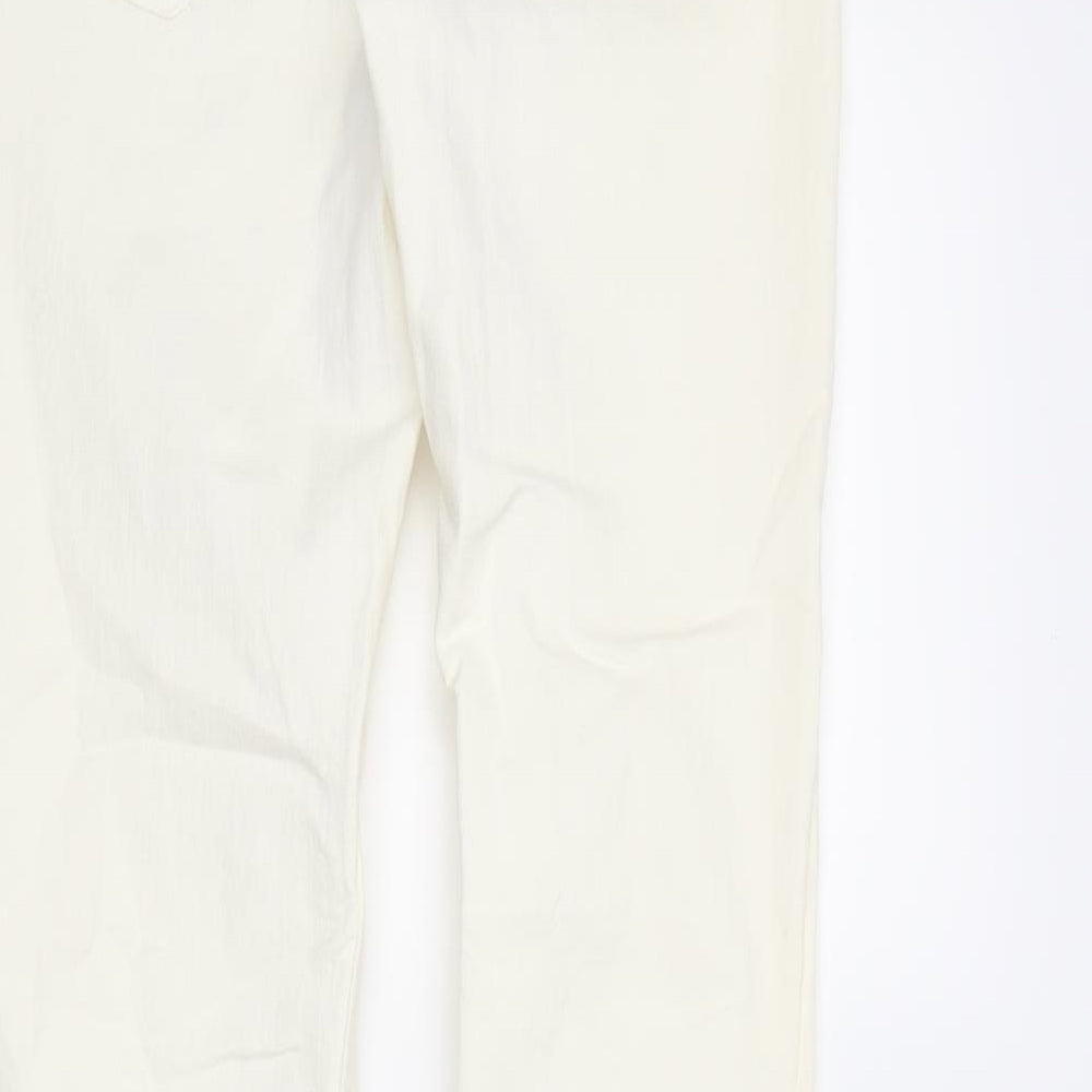 Brand and care label for &Denim women’s ivory denim skinny jeans, size UK 30, in, 30-inch leg