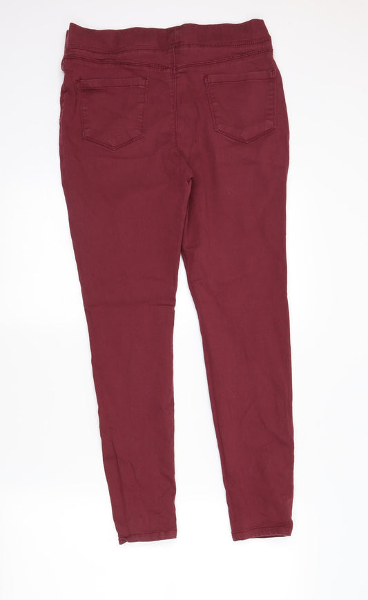 PEP&Co Womens Red Denim Skinny Jeans Size 12 L27 in