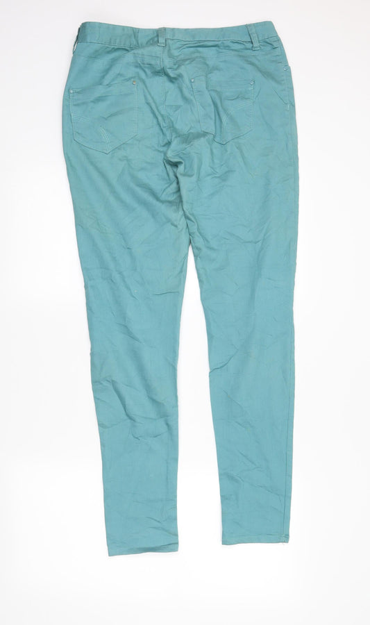DenimCo Womens Green Denim Skinny Jeans Size 12 L30 in