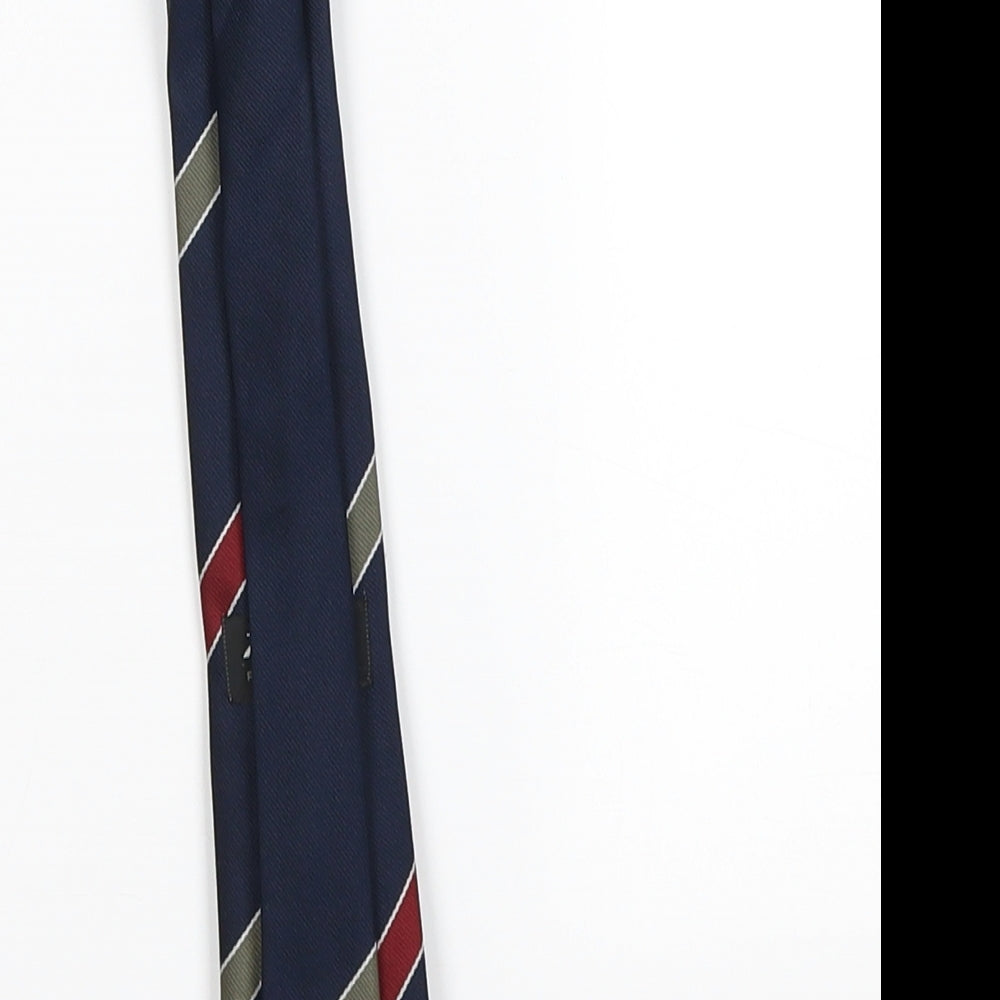 roberto Mens Blue Striped Pointed Tie One Size