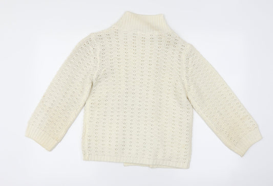 Internacionale Womens Ivory Cardigan Jumper Size 10