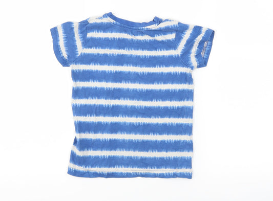 Matalan Boys Blue Striped Basic T-Shirt Size 4-5 Years - Tie Dye
