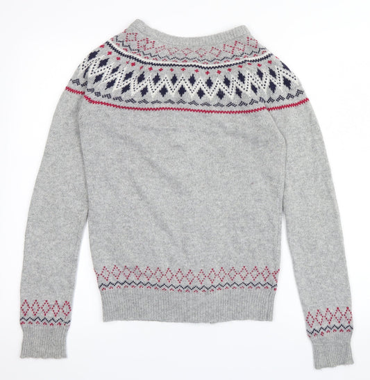 Atmoshpere Womens Grey Argyle/Diamond Cardigan Jumper Size 8