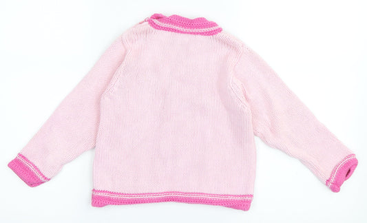 Babble Boom Girls Pink Pullover Jumper Size 3-4 Years