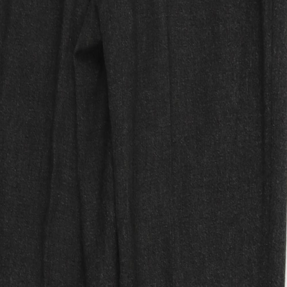 Brand and care label for lifestyle brax men’s grey trousers, size 28, in, 30-inch leg