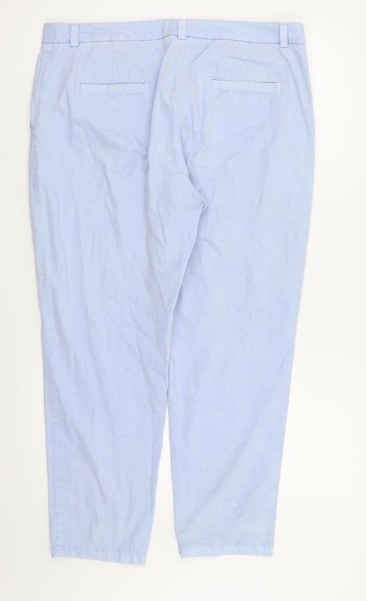 M&S Womens Blue Trousers Size 16 L25 in