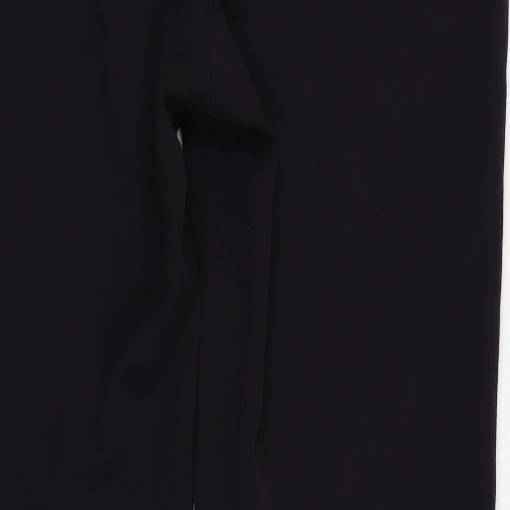 Brand and care label for M&Co women’s purple trousers, size UK 12, 27.5-inch leg