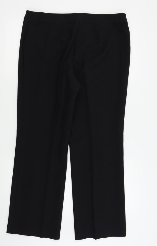 Papaya Womens Black Trousers Size 14 L26 in