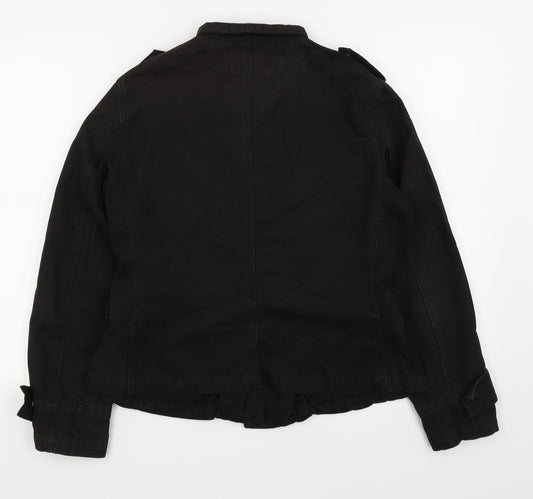 Preworn Womens Black Jacket Coat Size 16
